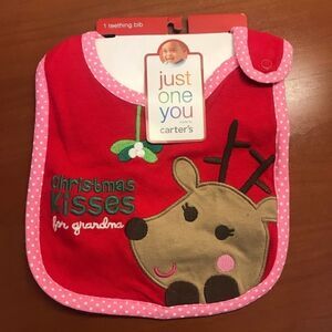 NEW! Just One You Carter’s Christmas Teething Bib